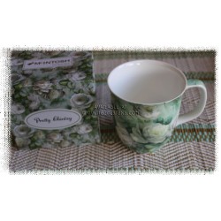 McIntosh Fine Bone China - Pretty Chintzy White Roses Java Mug